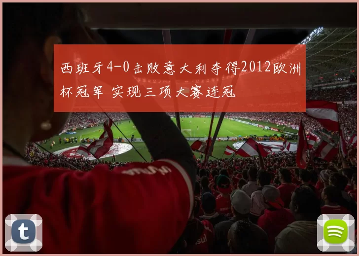 西班牙4-0击败意大利夺得2012欧洲杯冠军 实现三项大赛连冠